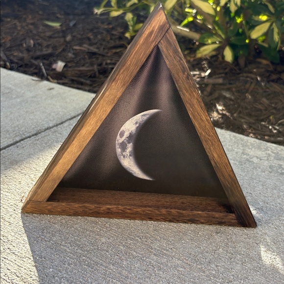 Wooden Triangle Moon Phase Decor set of 3 - Picture 3 of 10
